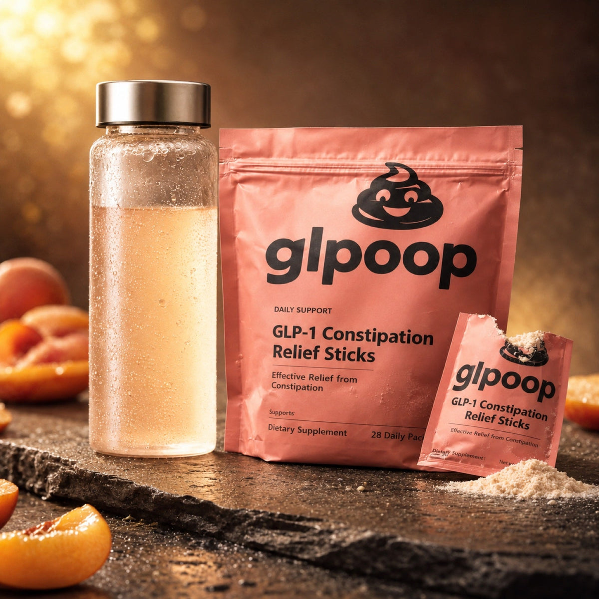 Glpoop GLP-1 Constipation Relief Sticks — Peach Mango